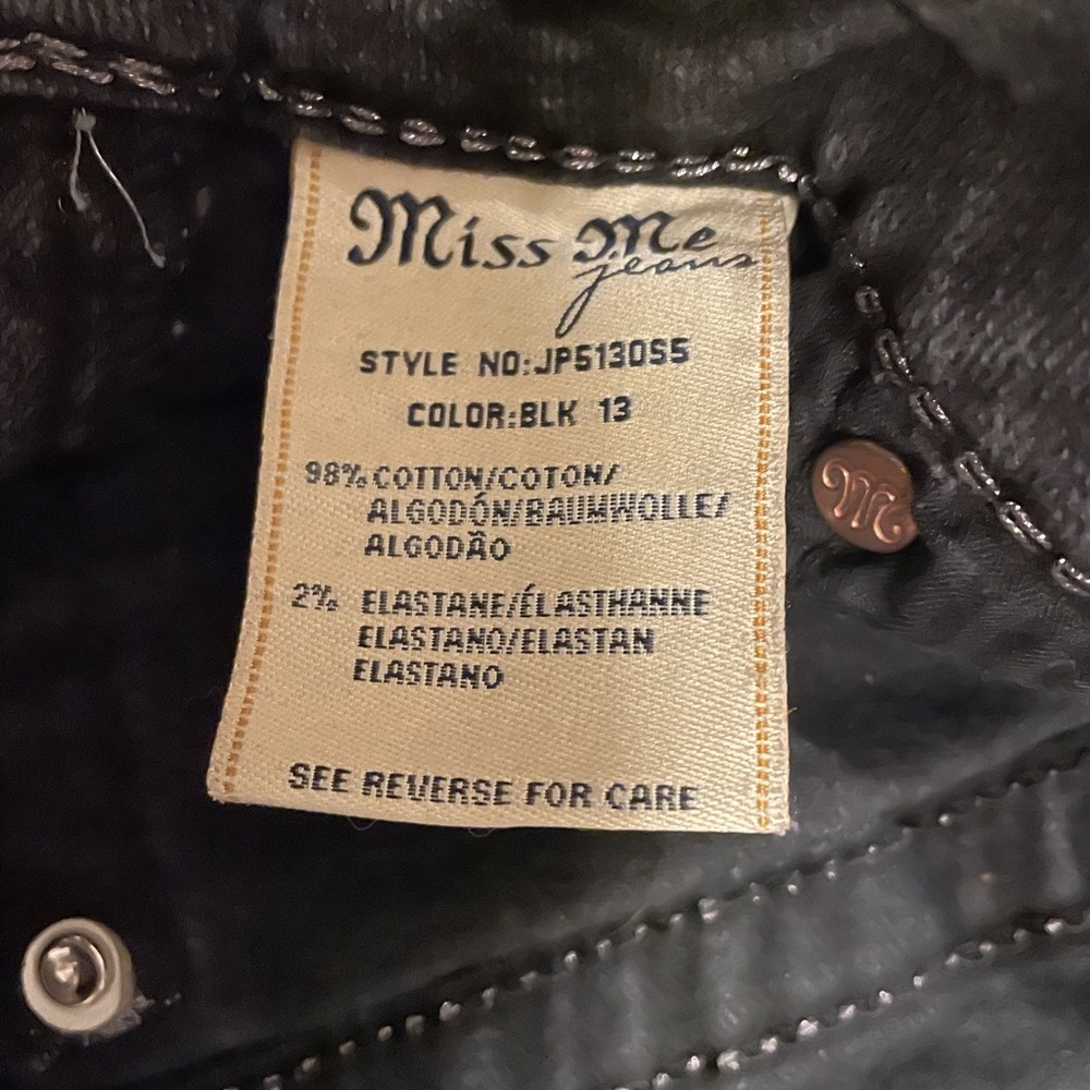 Women’s Washed Black Skinny Jeans Miss Me - Picture 4 of 4